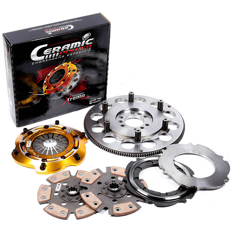 Embreagem Multidisco Xtreme Cerâmica Volante Aliviado Opala 4 e 6 cilindros até 1973 Estria Grossa