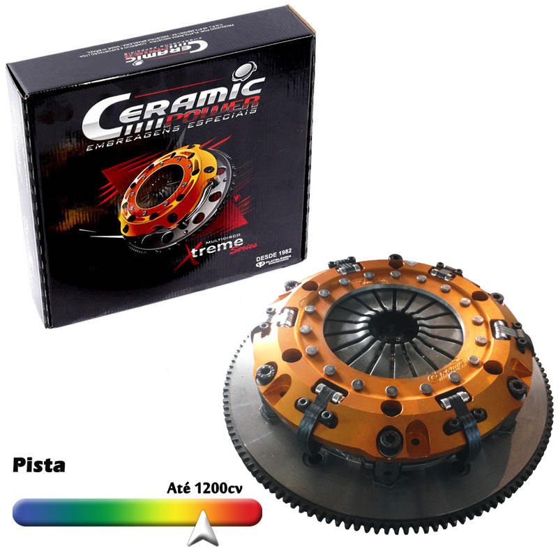 Embreagem Multidisco Xtreme Centrífuga 2 Discos de Carbono Gol/ Santana/ Parati/ Passat/ Voyage 1.8 e 2.0 AP 24 Estrias