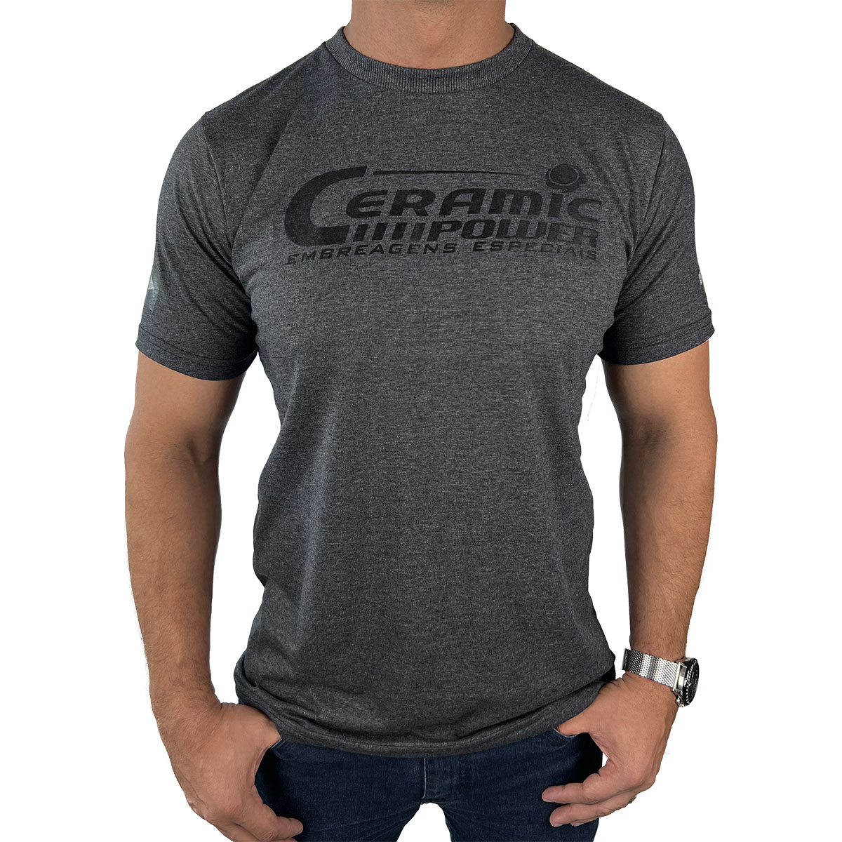 Camiseta Cinza Mescla Ceramic Power PP - P - M - G - GG - XG