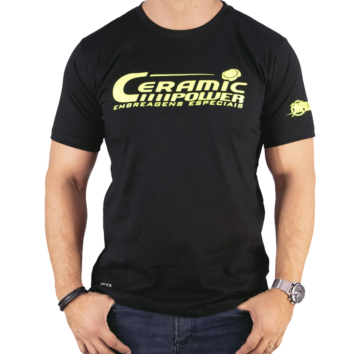 Camiseta Preta Logo Neon Ceramic Power PP – P – M – G – GG – XG