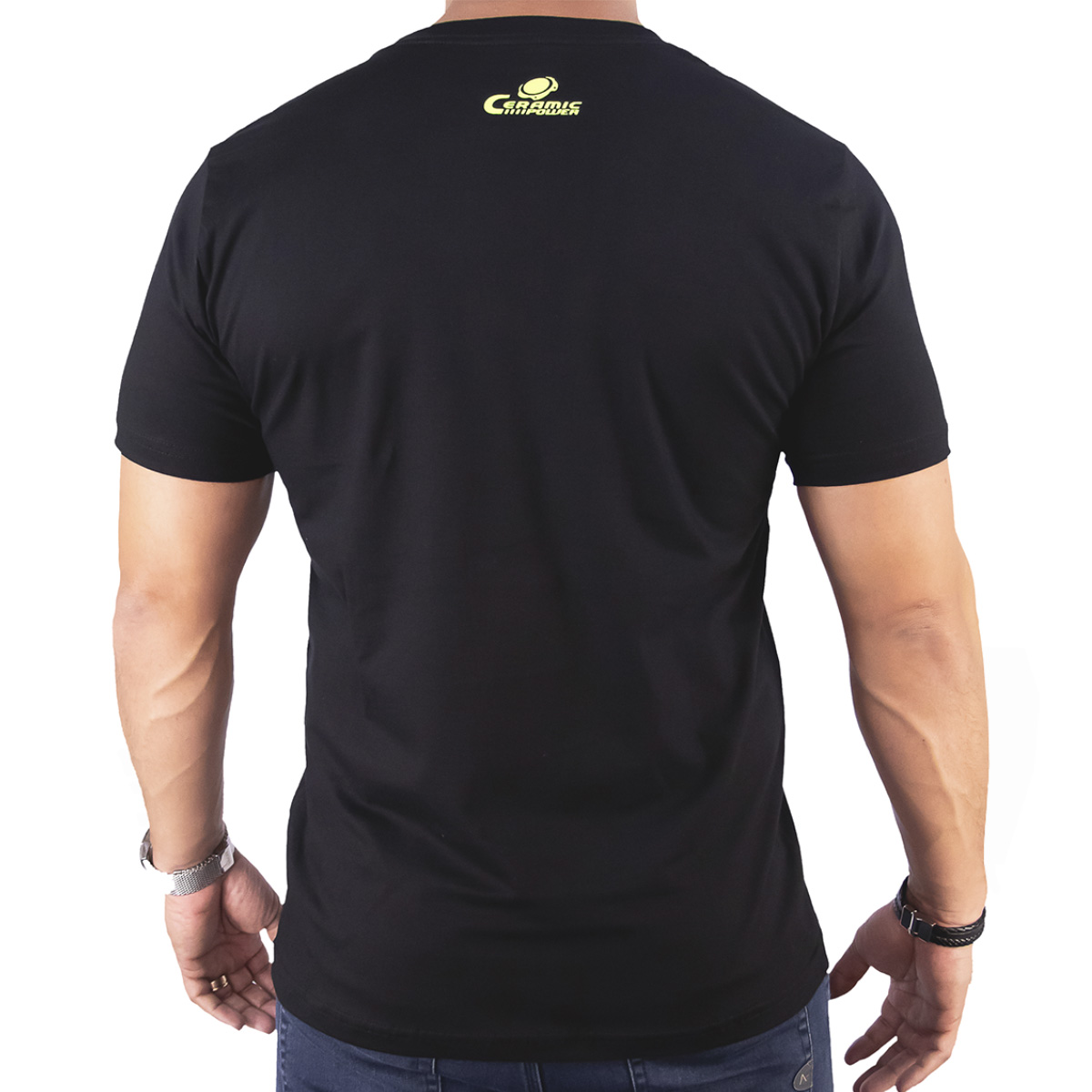 Camiseta Preta Logo Neon Ceramic Power PP – P – M – G – GG – XG